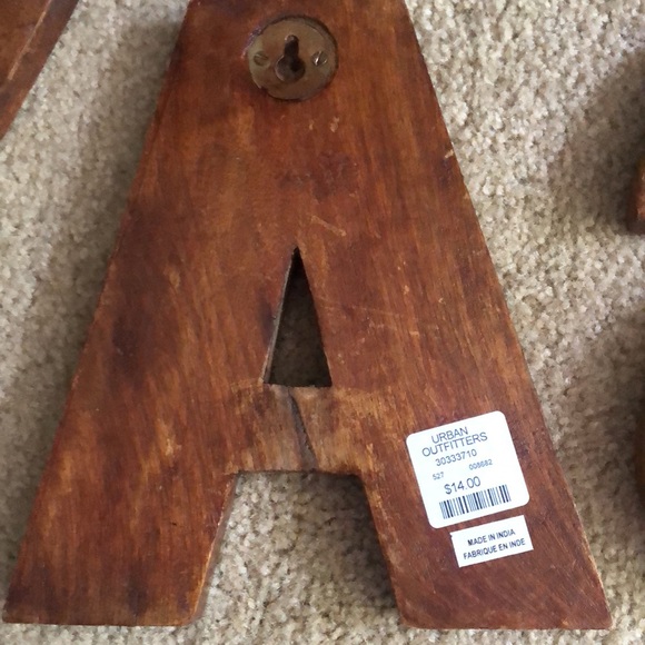 Urban outfitters wood letters. Made in India. $18 for all three - Picture 6 of 8